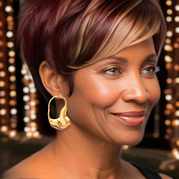 🆕️Exaggerated Modern 18K Gold Plated 304L Stainless Steel Statement Earrings - Picture 8 of 13